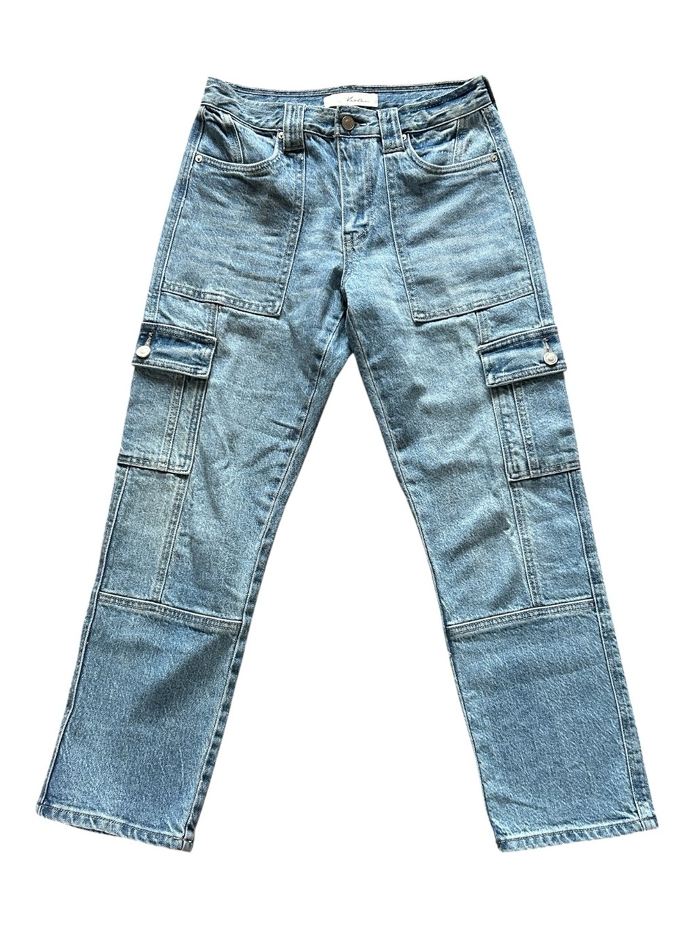 KanCan Light Blue Cargo Ankle Jeans with Utility Pockets